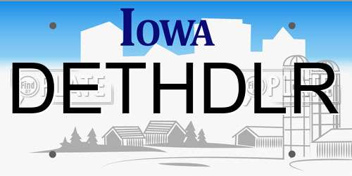 DETHDLR Iowa License Plate