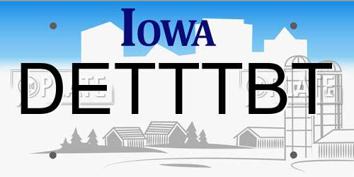 DETTTBT Iowa License Plate