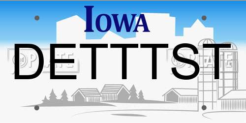 DETTTST Iowa License Plate