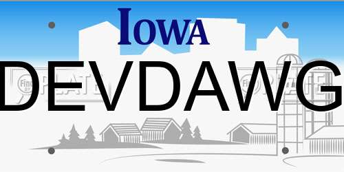 DEVDAWG Iowa License Plate