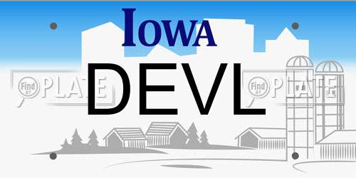 DEVL Iowa License Plate
