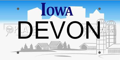 DEVON Iowa License Plate
