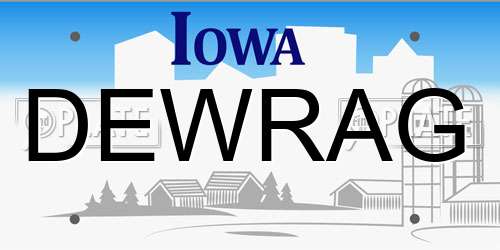 DEWRAG Iowa License Plate