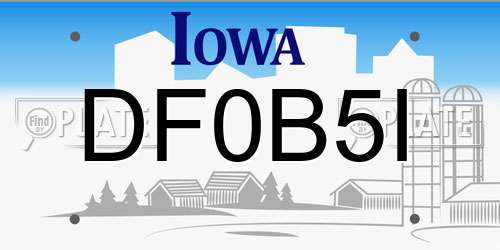 DF0B5I Iowa License Plate