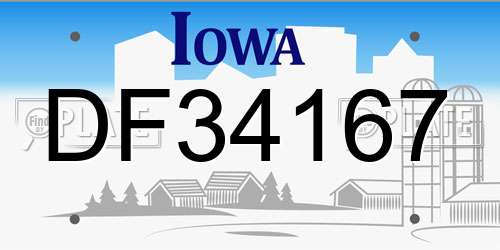 DF34167 Iowa License Plate