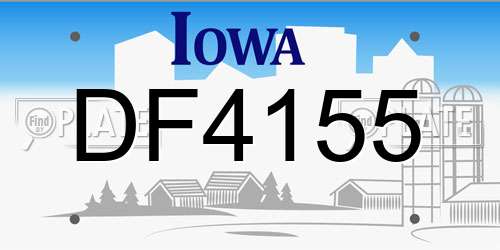 DF4155 Iowa License Plate