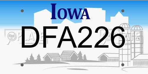 DFA226 Iowa License Plate