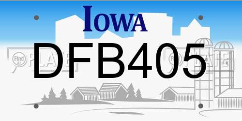 DFB405 Iowa License Plate