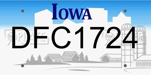 DFC1724 Iowa License Plate