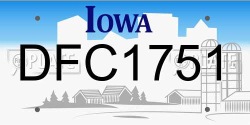 DFC1751 Iowa License Plate