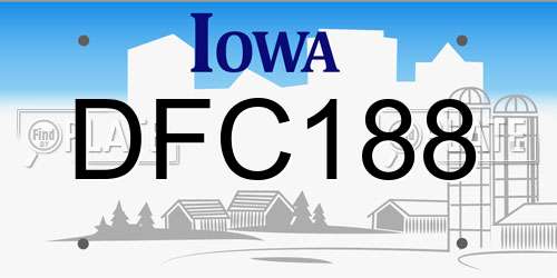 DFC188 Iowa License Plate