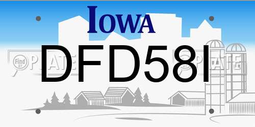 DFD58I Iowa License Plate