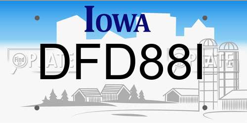 DFD88I Iowa License Plate