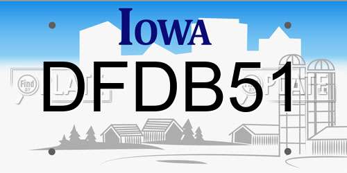 DFDB51 Iowa License Plate