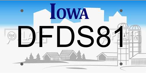 DFDS81 Iowa License Plate