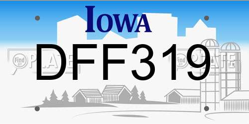 DFF319 Iowa License Plate