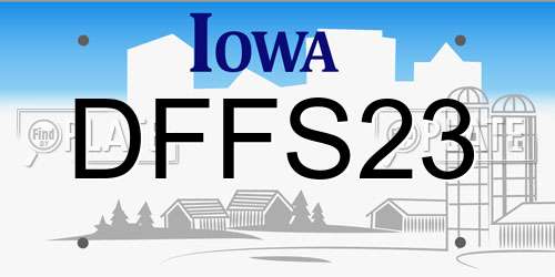 DFFS23 Iowa License Plate