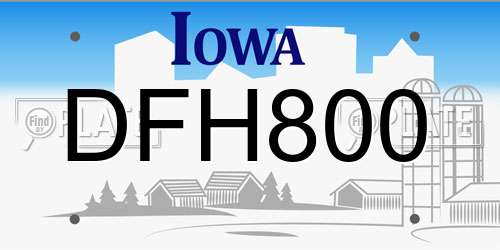 DFH800 Iowa License Plate