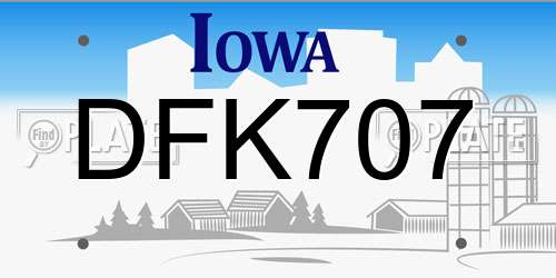 DFK707 Iowa License Plate