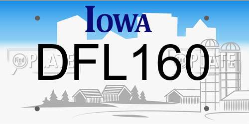 DFL160 Iowa License Plate