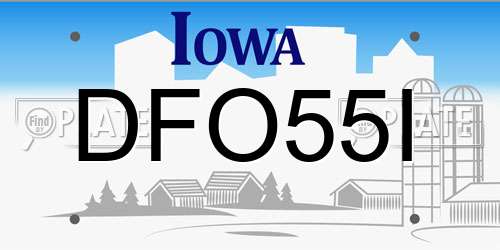 DFO55I Iowa License Plate