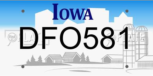 DFO581 Iowa License Plate