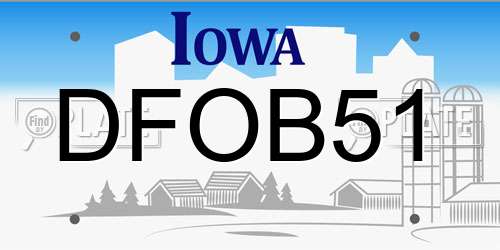 DFOB51 Iowa License Plate