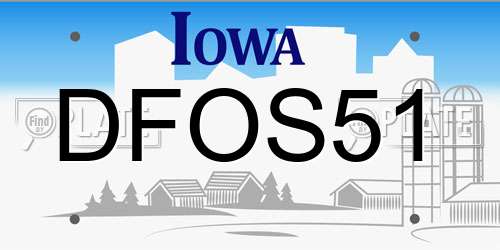 DFOS51 Iowa License Plate
