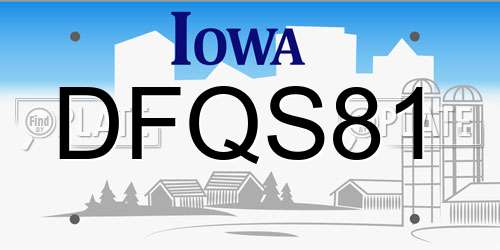 DFQS81 Iowa License Plate