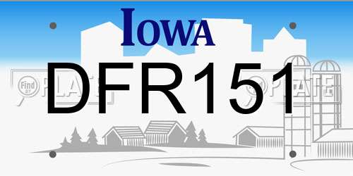 DFR151 Iowa License Plate