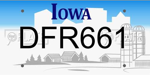 DFR661 Iowa License Plate