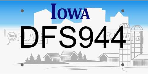 DFS944 Iowa License Plate