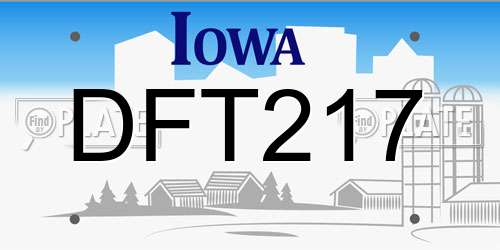 DFT217 Iowa License Plate