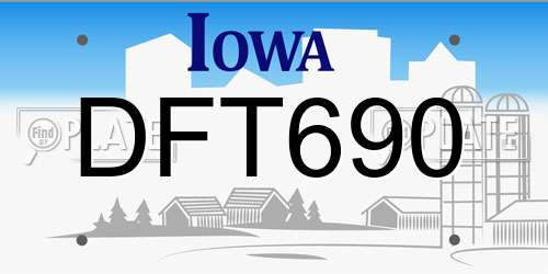 DFT690 Iowa License Plate