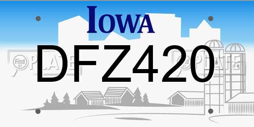 DFZ420 Iowa License Plate