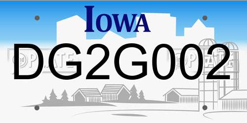 DG2G002 Iowa License Plate
