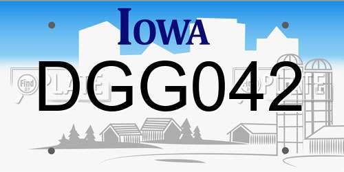 DGG042 Iowa License Plate