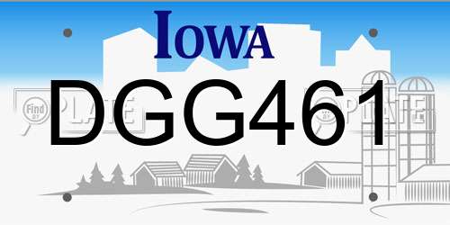 DGG461 Iowa License Plate