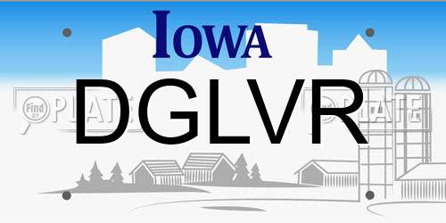 DGLVR Iowa License Plate