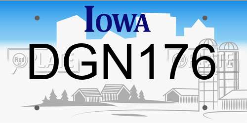 DGN176 Iowa License Plate