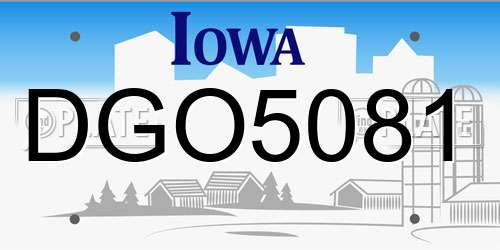 DGO5081 Iowa License Plate