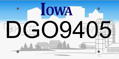 DGO9405 Iowa License Plate