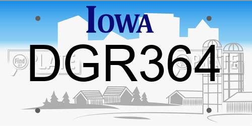 DGR364 Iowa License Plate