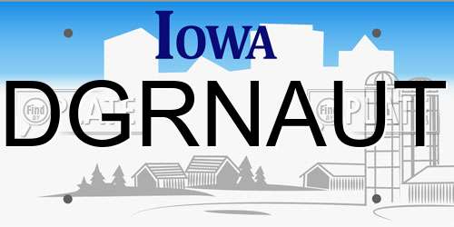 DGRNAUT Iowa License Plate