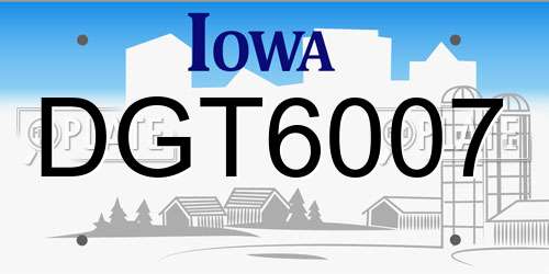 DGT6007 Iowa License Plate