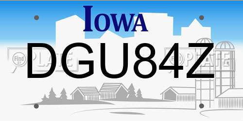 DGU84Z Iowa License Plate