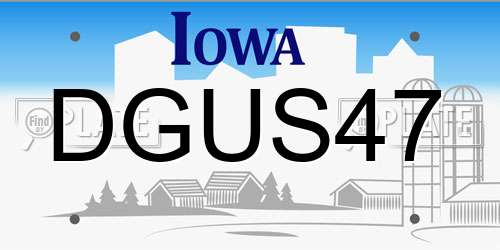 DGUS47 Iowa License Plate