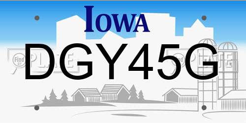 DGY45G Iowa License Plate