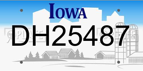 DH25487 Iowa License Plate
