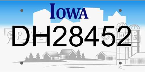 DH28452 Iowa License Plate